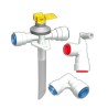 raccordement eau boiler soupape de vidange et raccords coudés pour pose de tubes rigides diam. 12mm (système jon guest) - truma 