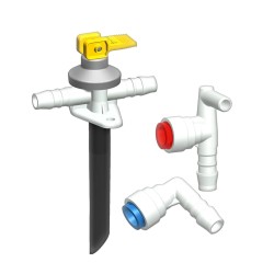 raccordement eau boiler soupape de vidange et raccords coudés pour tuyaux d'au diam. 10mm - truma 402204