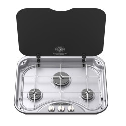 réchaud encastrable 3 feux basic line 345 avec grille chromée - thetford 389640
