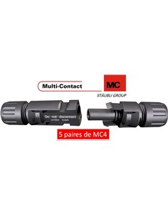 5 paires de connecteurs, fiches mc4 male et femelle (4-6 mm2) multi-contact - Multi Contact -
