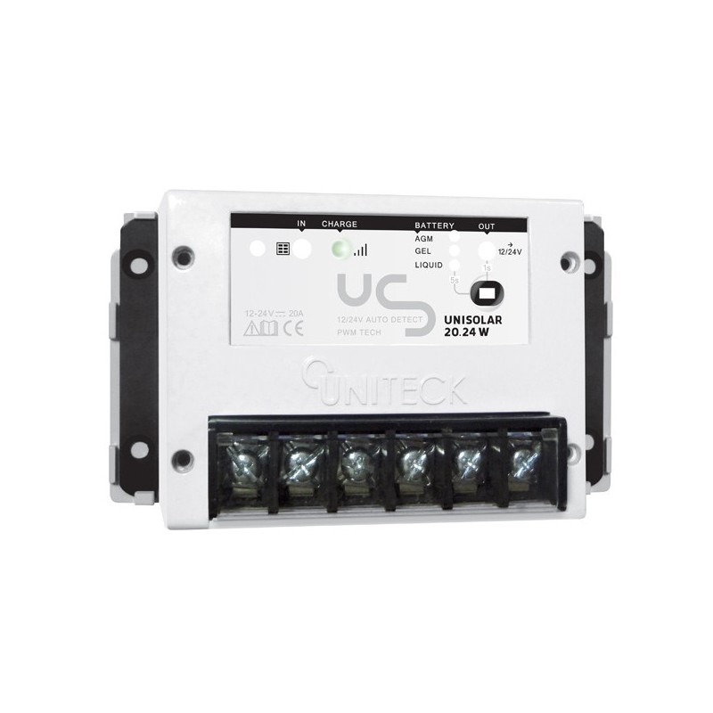 Unisolar 20.24 w -régulateur de charge - 20a - 12/24v - carte résinée 4114