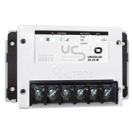 Unisolar 20.24 w -régulateur de charge - 20a - 12/24v - carte résinée 4114