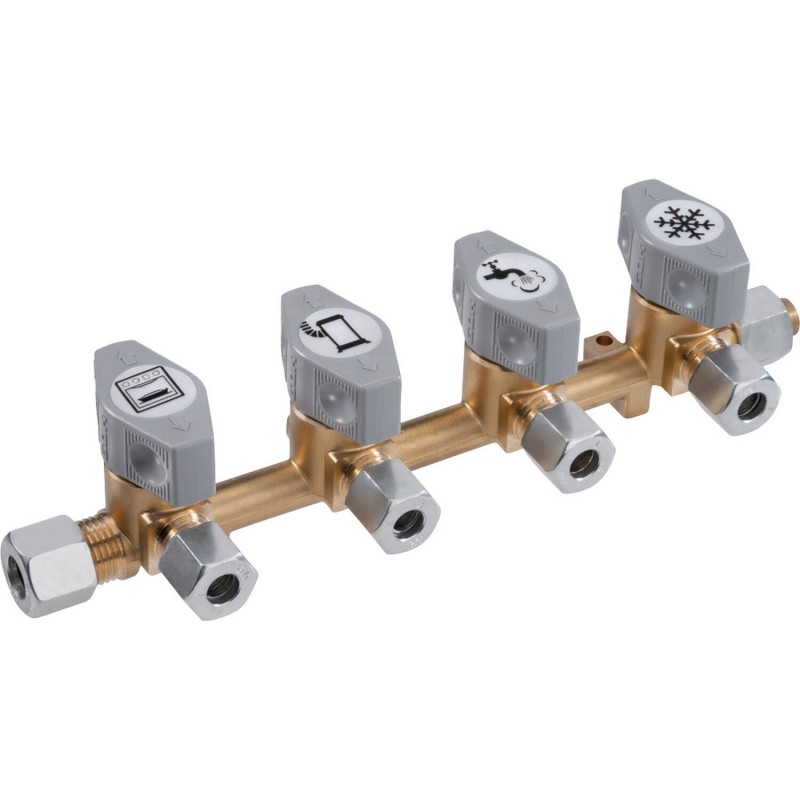 vanne de raccordement à olives 4 voies 6/8 - gok 396076