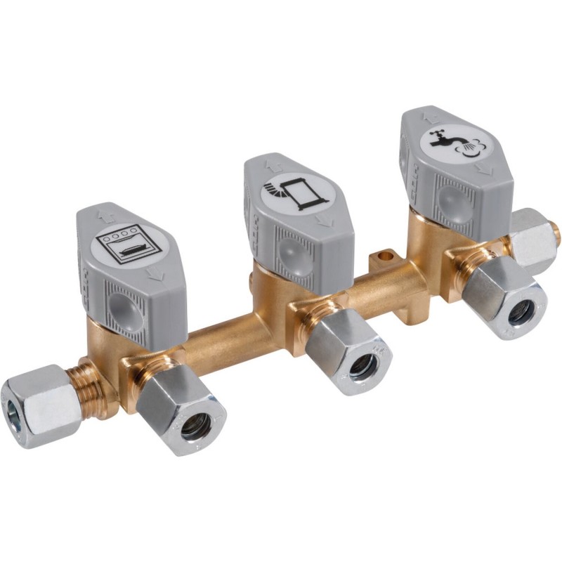 vanne de raccordement à olives 3 voies 6/8 - gok 396075