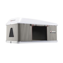 tente de toit maggiolina grand tour medium coloris gris clair coque blanche - autohome 398363