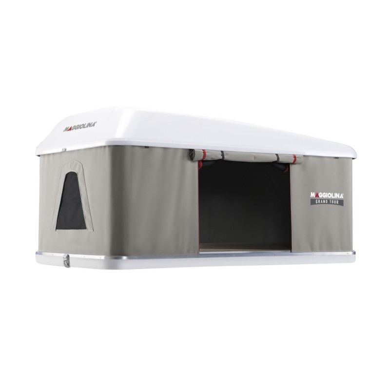 tente de toit maggiolina grand tour medium coloris gris clair coque blanche - autohome 398363