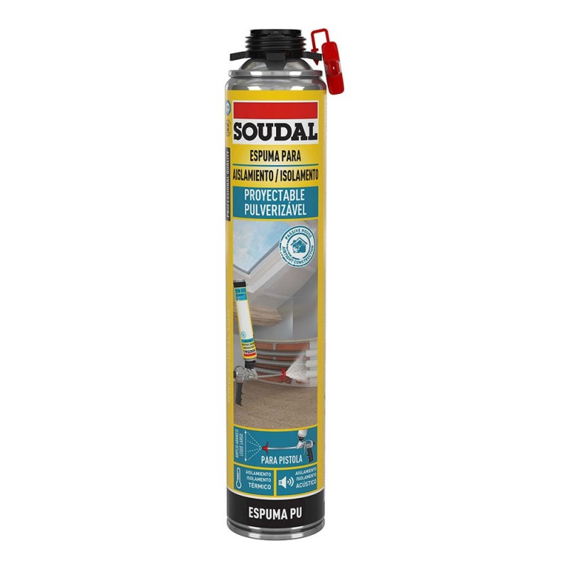 Bombe de Mousse polyuréthane d'isolation pulvérisable pistolable 700ml - Soudal 296325