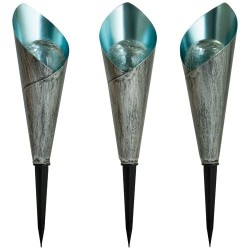 Borne solaire design finition métal craquelé et verre x3 - EZSOLAR 347028