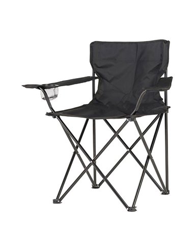 Chaise De Camping Pliante 80x83.5x51cm Couleur Noire  - Générique - 5709386963552