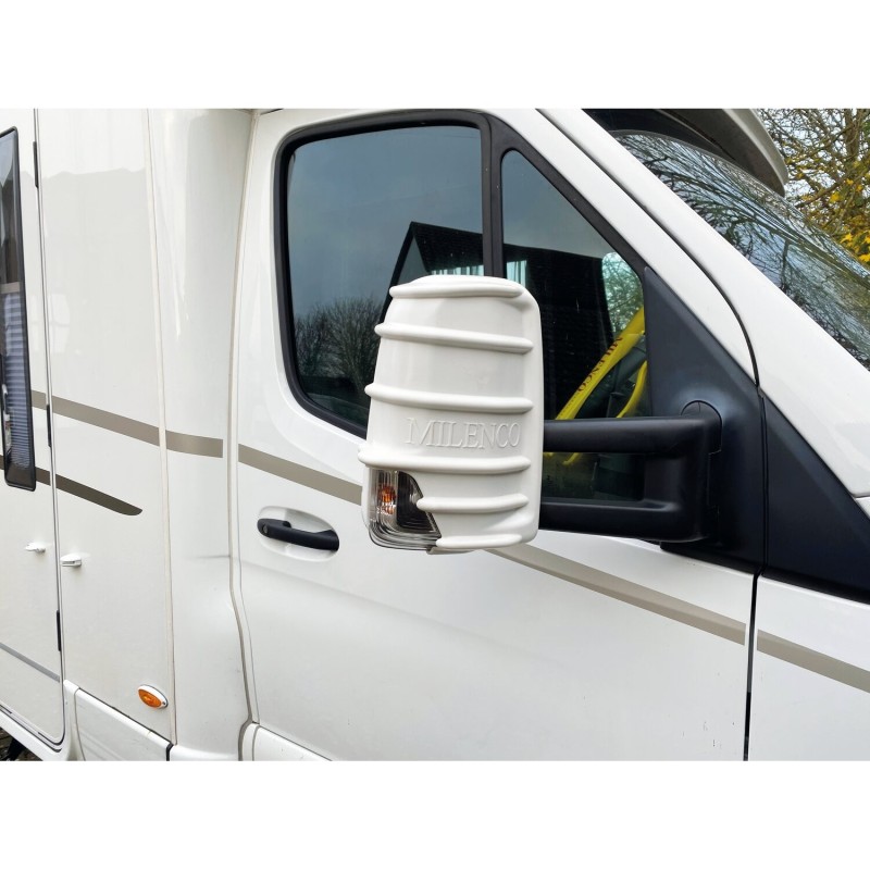 coques bumper de protection pour rétroviseur sprinter à partir de 2007 - blanc - milenco 389520