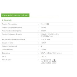 Convertisseur 12/220V 1000W Black - PRESIDENT ELECTRONICS 341626