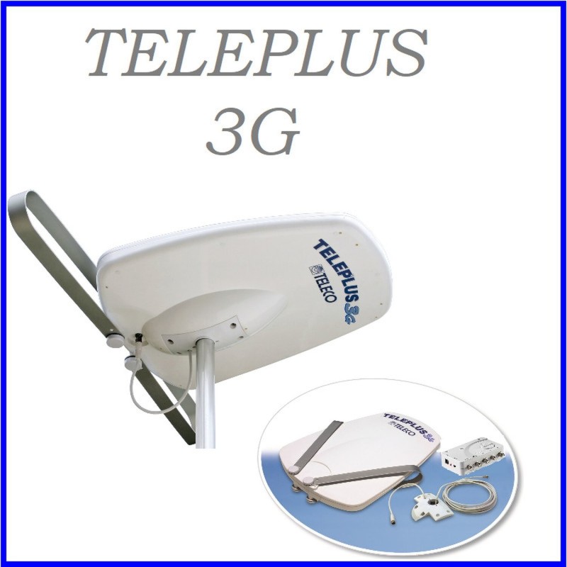 antenne tv directionnelle teleplus 3g avec amplificateur at412 5g et fixation zamak, câble coaxial 5m - teleco 389815