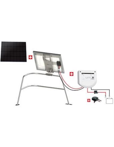 Kit Nautisme 55w - 12v  Panneau Back Contact - Mppt  Support Balcon - KIT NAUTISME 55W 12V - UNI - UNITECK -