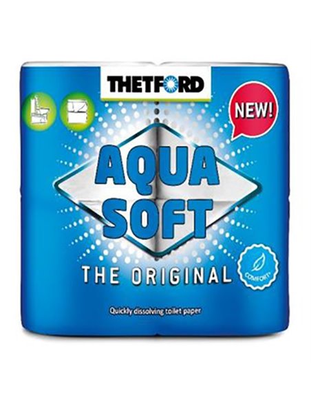Papier Toilette X4 rouleaux blanc spécial wc chimique  - AQUA SOFT - Thetford - 8710315000023