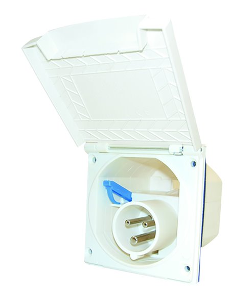 Socle Encastrable Mâle Cee 17 - boite d'alimentation avec couvercle 230 volts pour van et camping-ca - Générique - 8715133024657