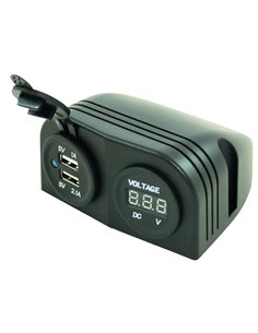 Socle 2 Prises Usb + Voltmètre En Saillie - Générique - 8715133038128