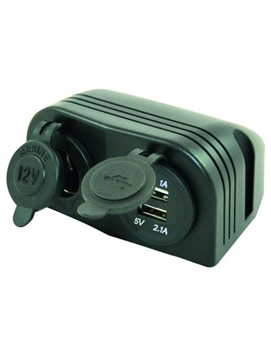 Socle 12 Volts + 2 Prises Usb En Saillie - Générique - 8715133038081