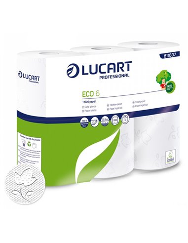 Papier Toilette Blanc  6 Rouleaux Ecolabel Européen - LUCART - LUCART - 3661679116071