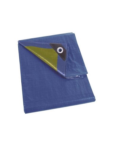 Bache - bleu/kaki - résistant - 12 x 15 m - PEREL  - 5410329672737