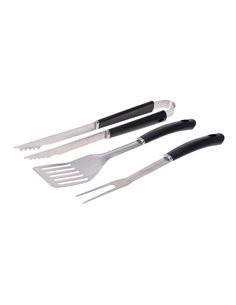 Set 3 Outils Pour Barbecue Edm Pvc/Inox. Couleur Noire - Générique - 8719202892758