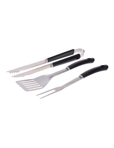 Set 3 Outils Pour Barbecue Edm Pvc/Inox. Couleur Noire - Générique - 8719202892758