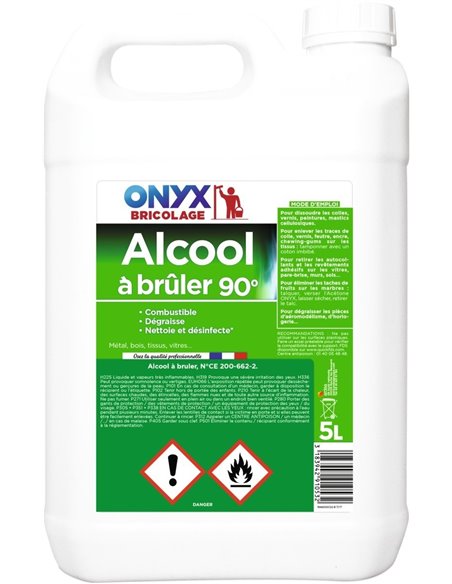 Alcool à bruler 90 bidon 5 litres - ONYX - Onyx - 3183941146505