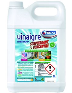 Vinaigre D'alcool ménager 14°  Bidon 5 litres - ONYX - Onyx - 3183940505433