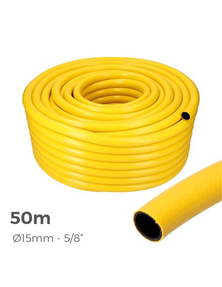 Tuyau Agricole Jaune Ø Intérieur 15mm Ø Extérieur 20mm (5/8'') Rouleau 50m Edm - Générique - 8425998741308