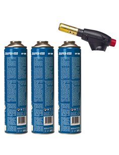 Pack Torche Segofire Piezo + 3 Bot. Multigaz 300 - Générique - 8414162049463
