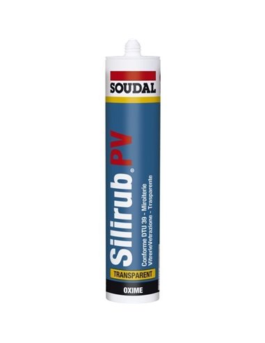 Mastic silicone vitrerie silirub pv 300 ml transparent - SOUDAL - Soudal - 5411183095335