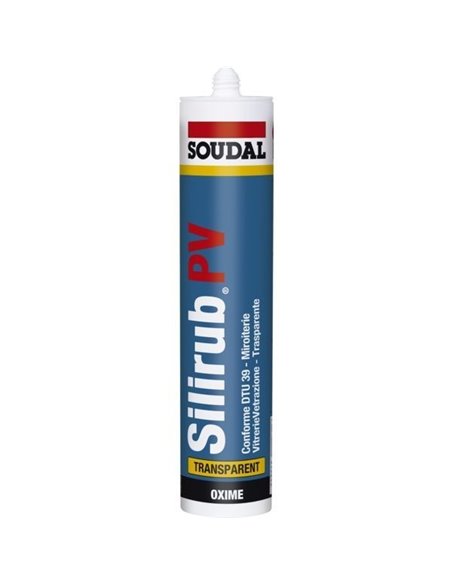 Mastic silicone vitrerie silirub pv 300 ml transparent - SOUDAL - Soudal - 5411183095335