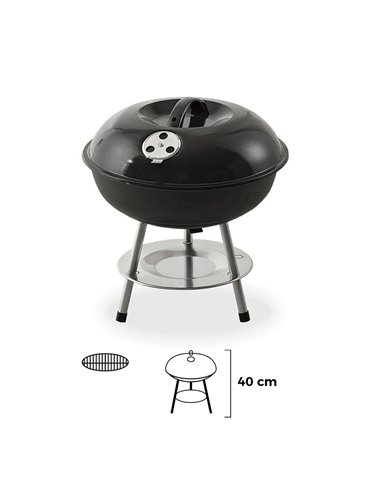 Barbecue Debout Ø35,5x40cm 3 Pieds. Couleur Noire Edm - Générique - 8425998738377