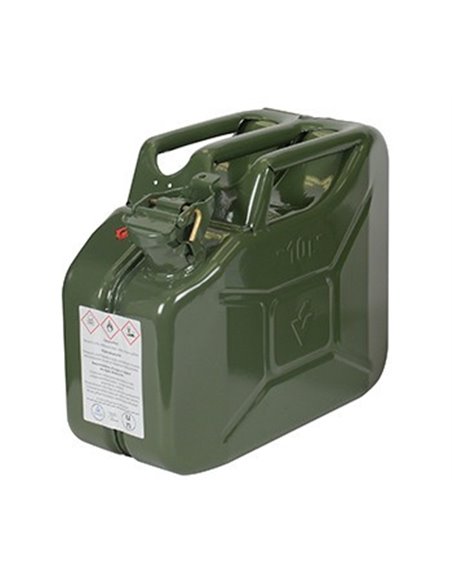 Jerrican métallique 10 litres. Peinture extérieure à la poudre couleur vert armée. Traitement intéri - Générique - 3582323306337