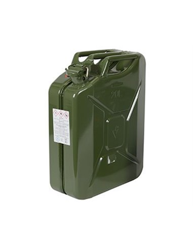 Jerrican métallique 20 litres. Peinture extérieure à la poudre couleur vert armée. Traitement intéri - Générique - 3582323306344