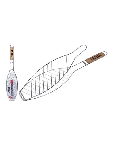 Gril Pour Poisson En Acier Inox. 14x58cm Bbq - Générique - 8719202418392