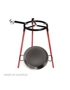 Kit Poele À Paella Polie 38cm Avec Trépied Et Bruleur Gaz 300mm. Vaello - Générique - 8411470002487