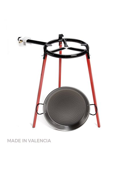 Kit Poele À Paella Polie 38cm Avec Trépied Et Bruleur Gaz 300mm. Vaello - Générique - 8411470002487