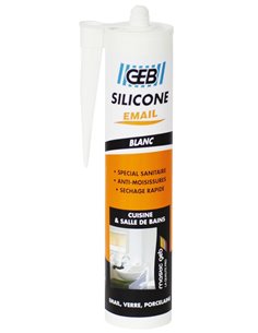 Mastic silicone surface émaillée cartouche 250 ml blanc - GEB - GEB - 3283985931508