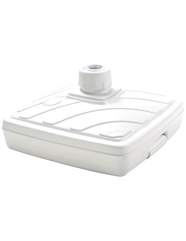 Pied de parasol plastique carré  56,5 x 56,5 x 31,5 blanc - EDA - EDA - 3086960109554