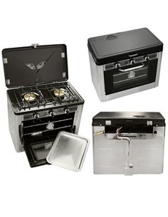 Combiné four / réchaud 2 feux de camping – INCASA - INCASA - 3700628255277