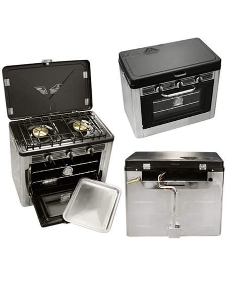 Combiné four / réchaud 2 feux de camping – INCASA - INCASA - 3700628255277