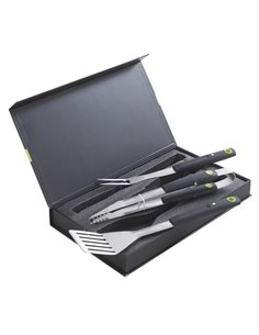 malette barbecue 3 pieces aimantes (fourchette-spatule-pince) - GARDEN MAX - 3326880013716