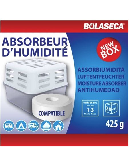Absorbeur d'humidité box + recharge galet percé 425g - BOLASECA - Générique - 8412490051561