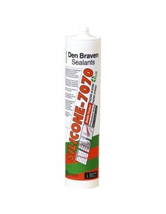 25 Mastic silicone 7070 plus blanc 300ml - DEN BRAVEN - 3290670241064