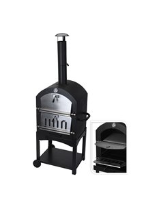 Barbecue Au Charbon Avec Four En Pierre 44,5x65x158cm - Générique - 8711295974625