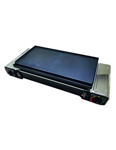 Plancha / Grill pour réchaud à gaz portable 2 feux - INCASA  - Générique - 3700628255352