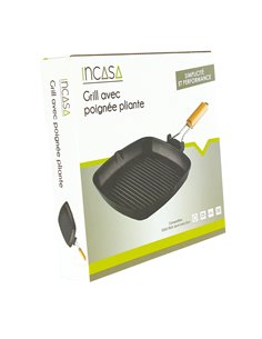Grill avec poignée pliante compatible tous feux - INCASA  - Générique - 3700628252696