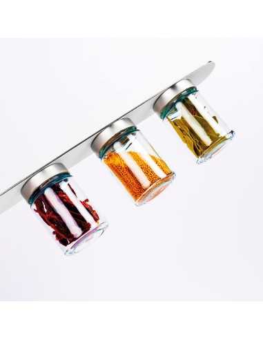 set de 3 verres magnétiques d'épicerie fine avec barre métallique - silwy - Silwy - 4260439973665