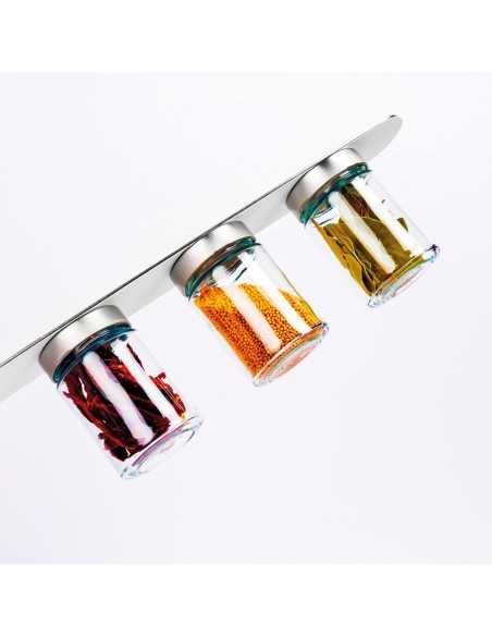 set de 3 verres magnétiques d'épicerie fine avec barre métallique - silwy - Silwy - 4260439973665