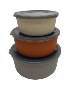 boîtes alimentaires en fibre de bambou 3 pièces - incasa - INCASA - 3700628251187